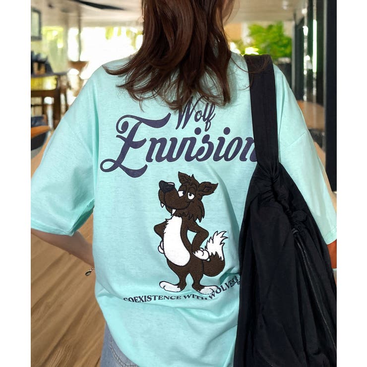 ワイド Tシャツ サガラ刺繍 Tシャツ 半袖 アニマル ロゴ キャラクターT | GROOVY STORE | 詳細画像17 