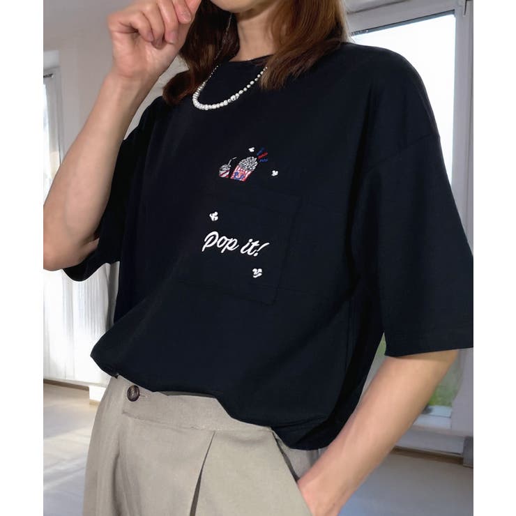 VESPERA GMMTV JoongDunk Tシャツ 黒 サイズS sc.0009AW24-black オーバーサイズドショートスリーブTシャツ