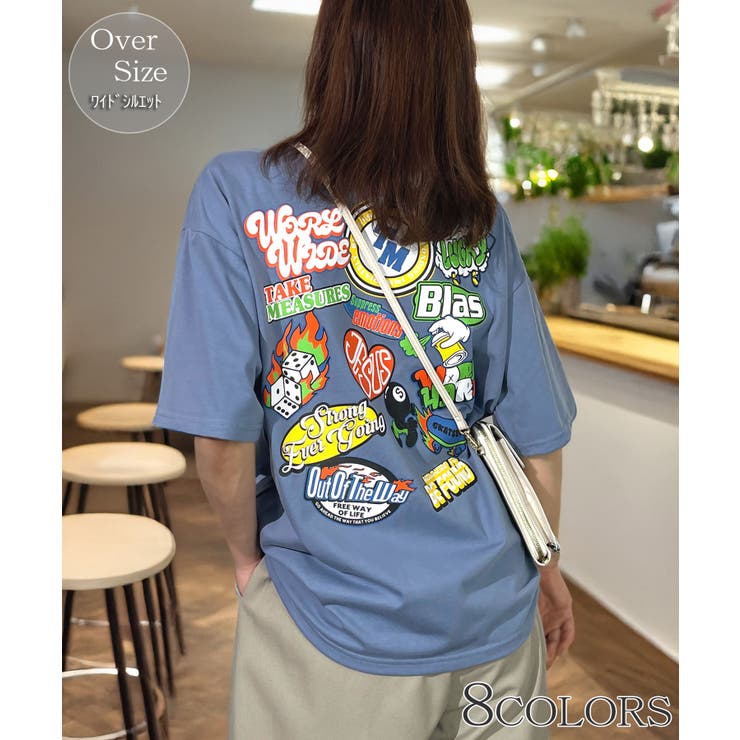 ブルー-2 | 【オーバーサイズ】ヘビーウェイト グラフィック Tシャツ半袖 | GROOVY STORE