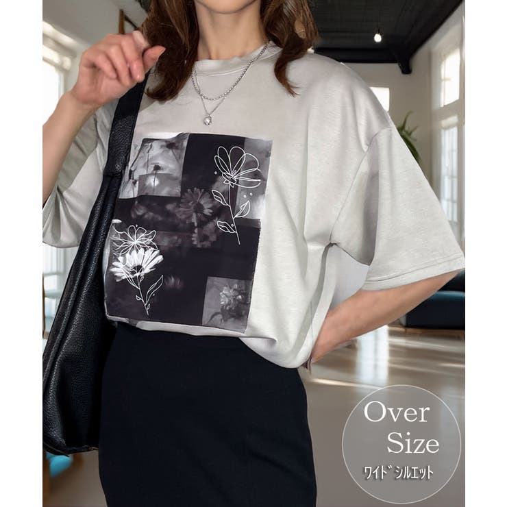 アッシュグレー1 | 【ワイド】肌触り◎ ストレッチ Tシャツ半袖 ストリート  # ロゴ T | GROOVY STORE