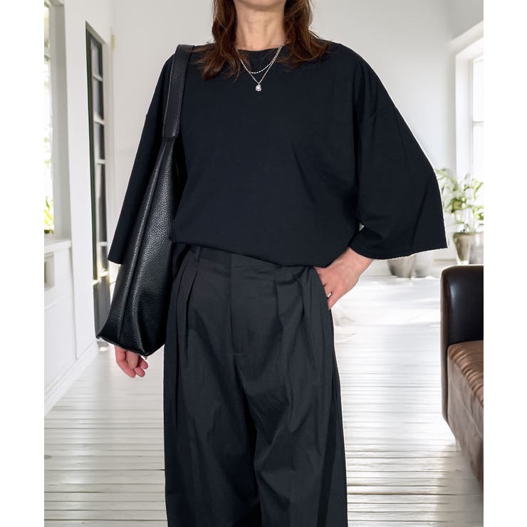 【オーバーサイズ】シャツ切替 Tシャツ半袖 ジョーゼット #無地 | GROOVY STORE | 詳細画像10 