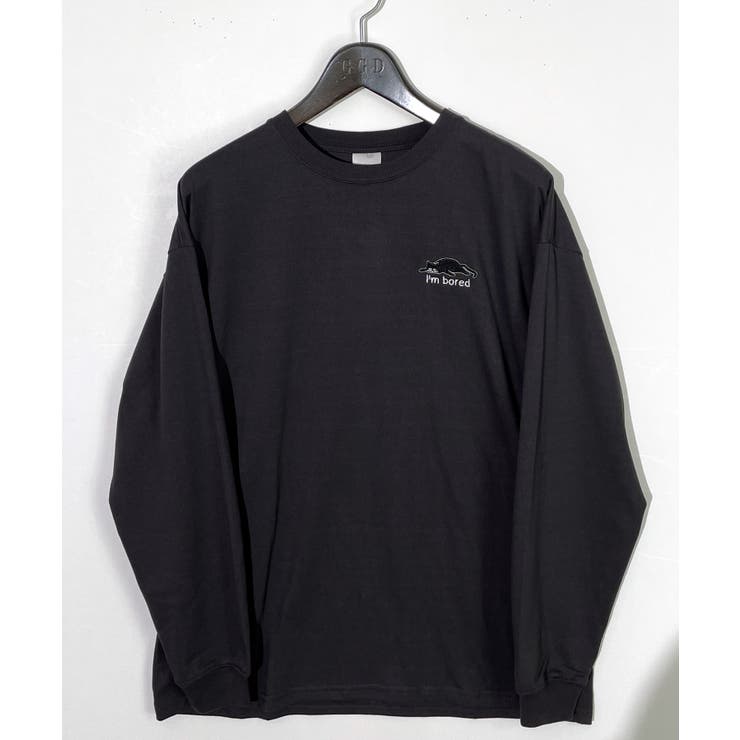 【ワイド】黒ネコ ロンｔ 長袖Tシャツ ワンポイント  | GROOVY STORE | 詳細画像2 