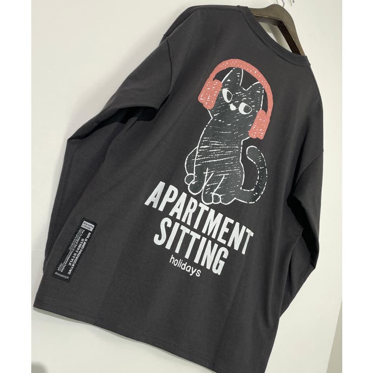 【ワイド】黒ネコ ロンｔ 長袖Tシャツ ワンポイント  | GROOVY STORE | 詳細画像22 