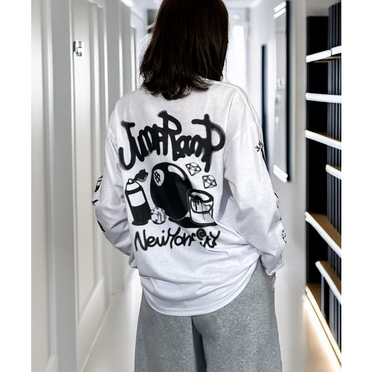 スプレー風プリント ロンｔ 長袖Tシャツ | GROOVY STORE | 詳細画像11 