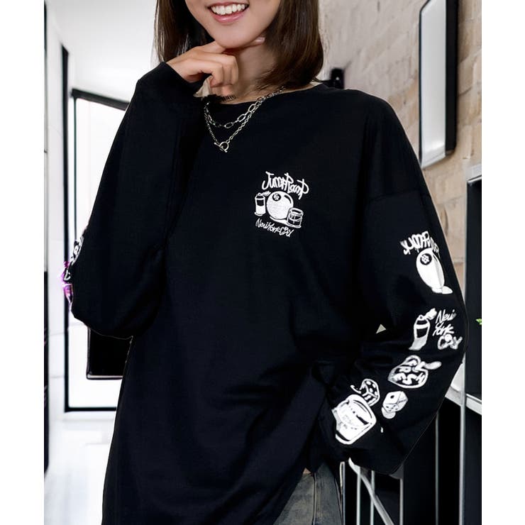 スプレー風プリント ロンｔ 長袖Tシャツ | GROOVY STORE | 詳細画像3 