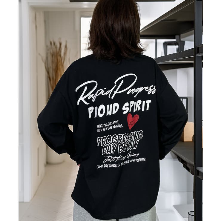 ハート プリント ロンｔ 長袖Tシャツ 刺繍 ワンポイント グラフィックt | GROOVY STORE | 詳細画像5 