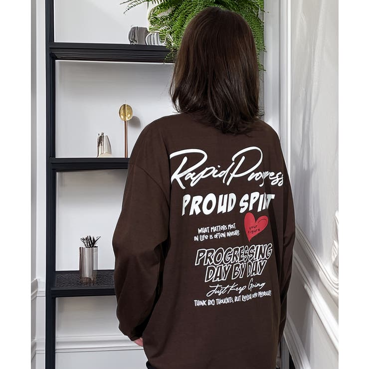 ハート プリント ロンｔ 長袖Tシャツ 刺繍 ワンポイント グラフィックt | GROOVY STORE | 詳細画像12 