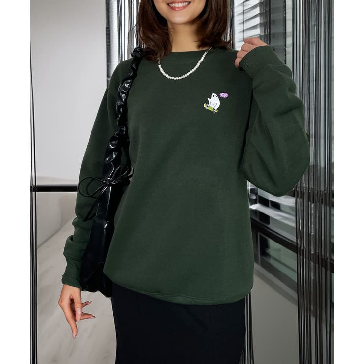 刺繍】裏起毛 ワンポイント スウェット トレーナー [品番：GRVK0003332