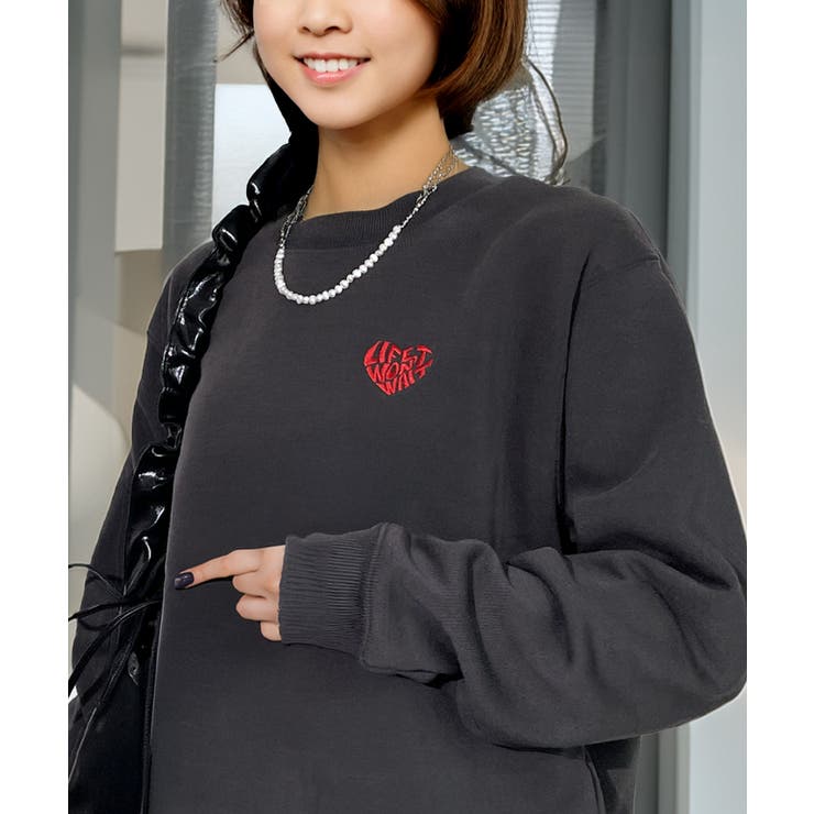 刺繍】裏起毛 ワンポイント スウェット トレーナー [品番：GRVK0003332