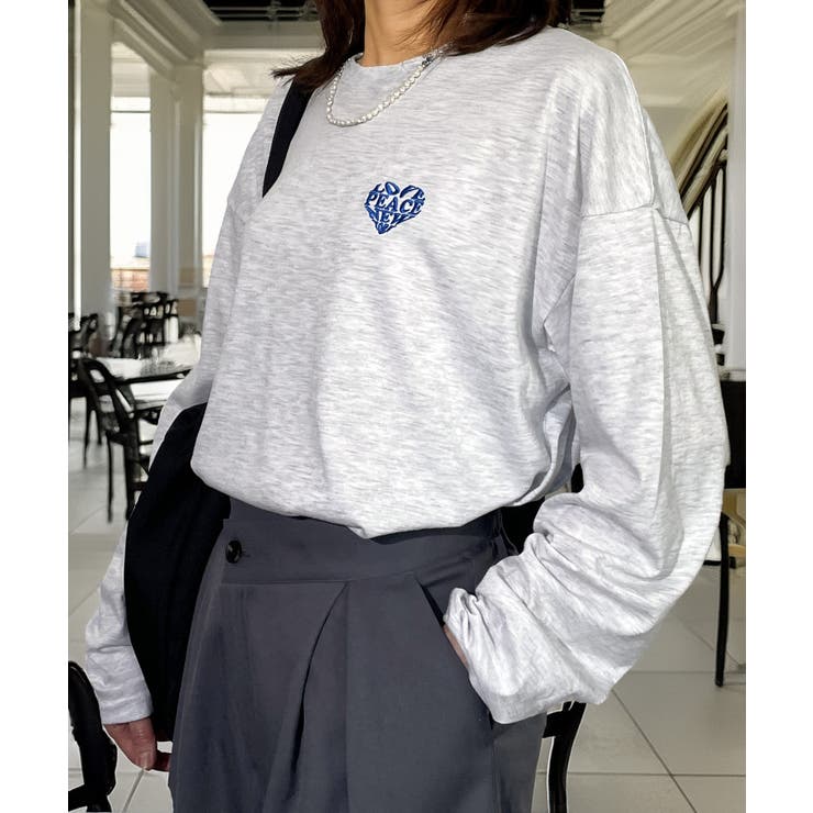 【ワイド】刺繍 長袖Tシャツ ロンｔワイド ワンポイント  | GROOVY STORE | 詳細画像8 