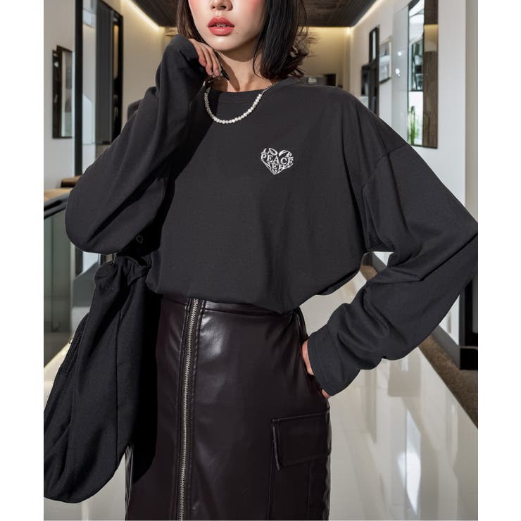 【ワイド】刺繍 長袖Tシャツ ロンｔワイド ワンポイント  | GROOVY STORE | 詳細画像12 