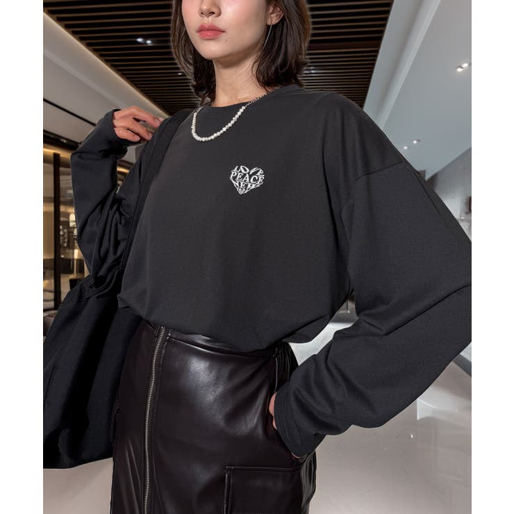 【ワイド】刺繍 長袖Tシャツ ロンｔワイド ワンポイント  | GROOVY STORE | 詳細画像13 