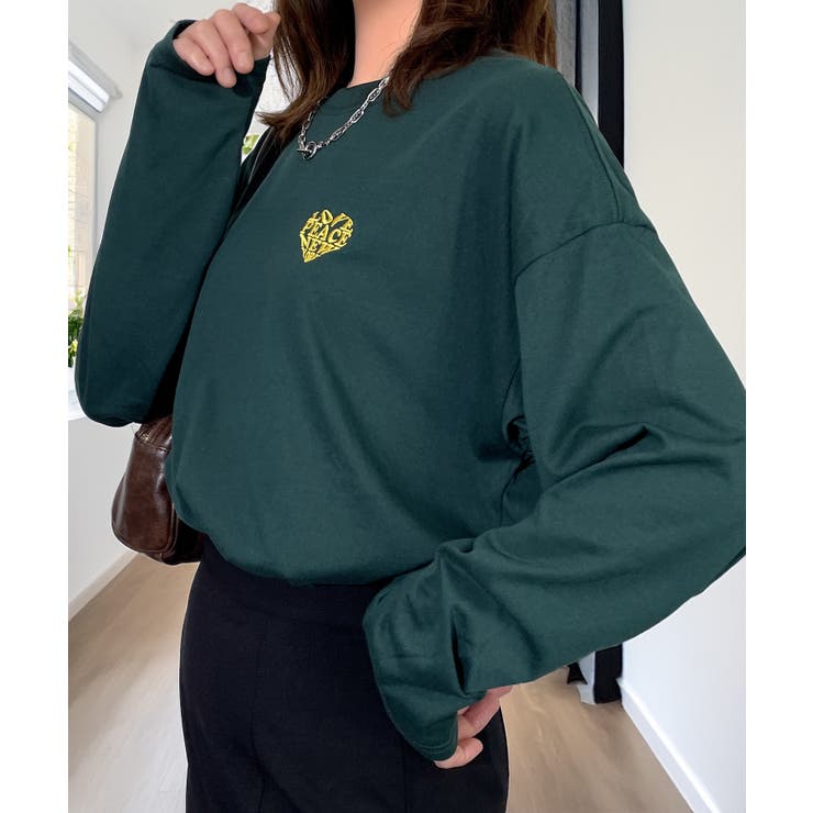 【ワイド】刺繍 長袖Tシャツ ロンｔワイド ワンポイント  | GROOVY STORE | 詳細画像14 