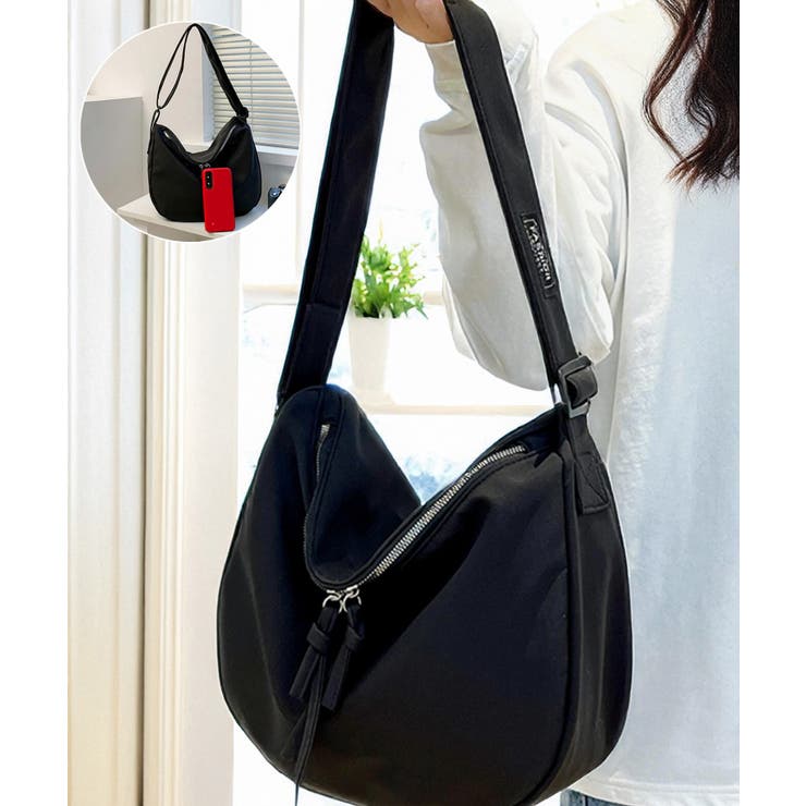 アジャスターベルト付き ショルダーバッグ 斜め掛け バッグ 韓国