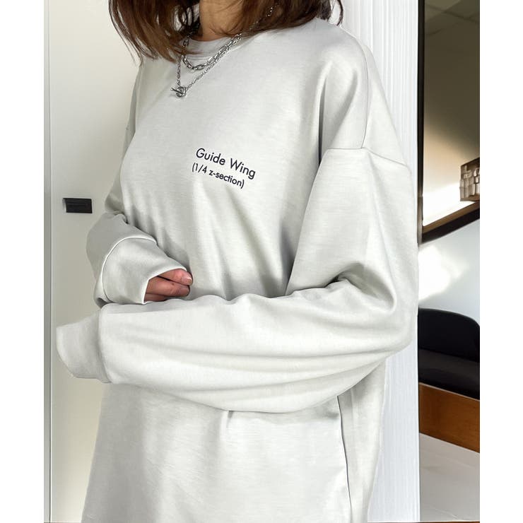 【もちもち】柔らかロンｔ ストレッチ オーバーサイズ Tシャツ #ロゴ  | GROOVY STORE | 詳細画像1 