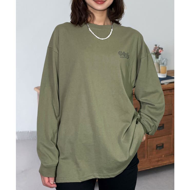 【ワイド】サークル サガラ刺繍 ロンｔ 長袖Tシャツ ワンポイント | GROOVY STORE | 詳細画像3 