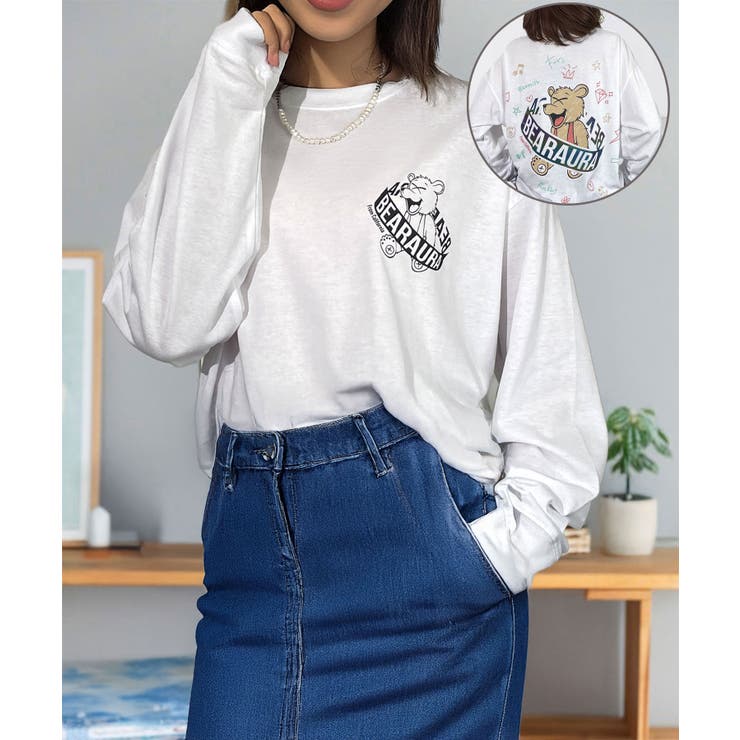 ホワイト | グラフィック バックプリント ロンT | GROOVY STORE