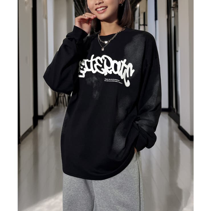グラフィック プリント ロンｔ モード 長袖Tシャツ | GROOVY STORE | 詳細画像3 