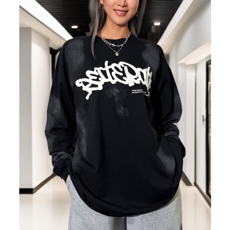 グラフィック プリント ロンｔ モード 長袖Tシャツ | GROOVY STORE | 詳細画像5 