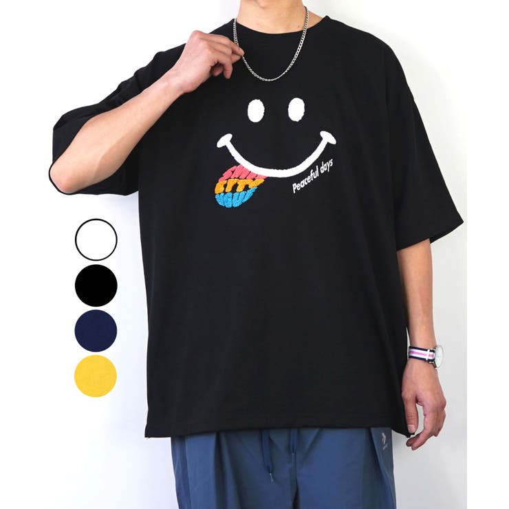 サガラ刺繍 Tシャツ SMILEY[品番：GRVK0002621]｜GROOVY STORE