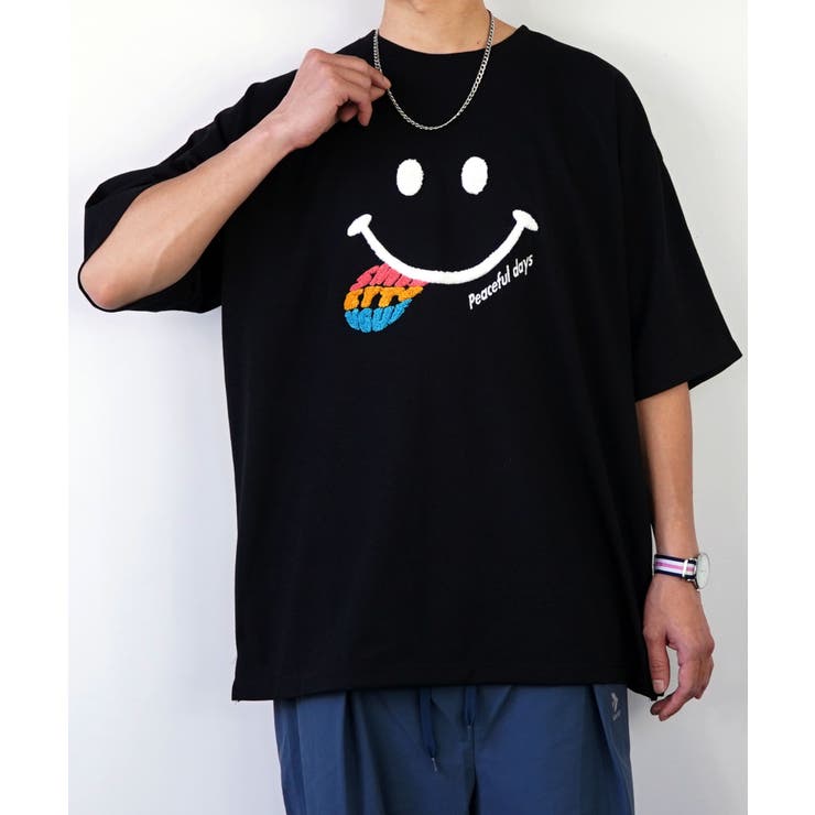 サガラ刺繍 Tシャツ SMILEY[品番：GRVK0002621]｜GROOVY STORE