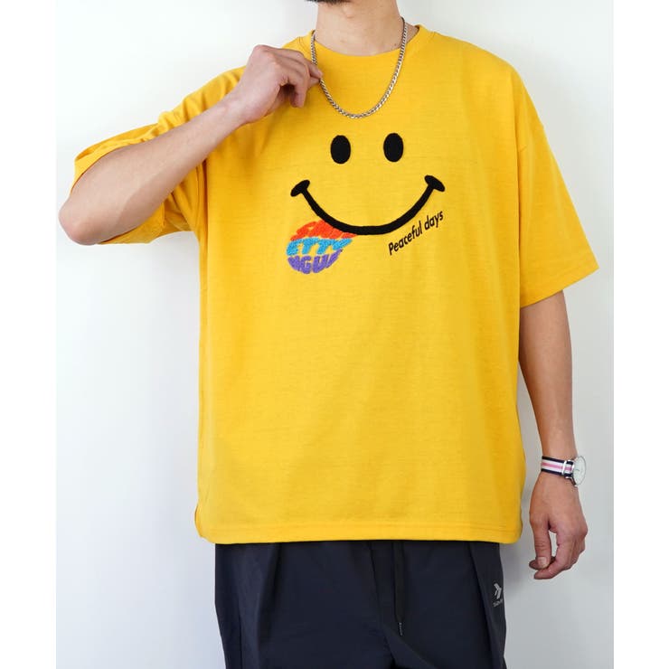 サガラ刺繍 Tシャツ SMILEY[品番：GRVK0002621]｜GROOVY STORE