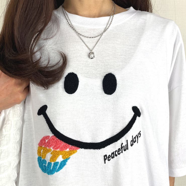 サガラ刺繍 Tシャツ SMILEY[品番：GRVK0002622]｜GROOVY STORE