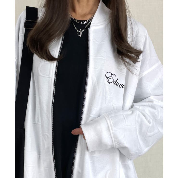 ブラック】オーバーサイズ ブルゾン ジップ[品番:GRVK0002723