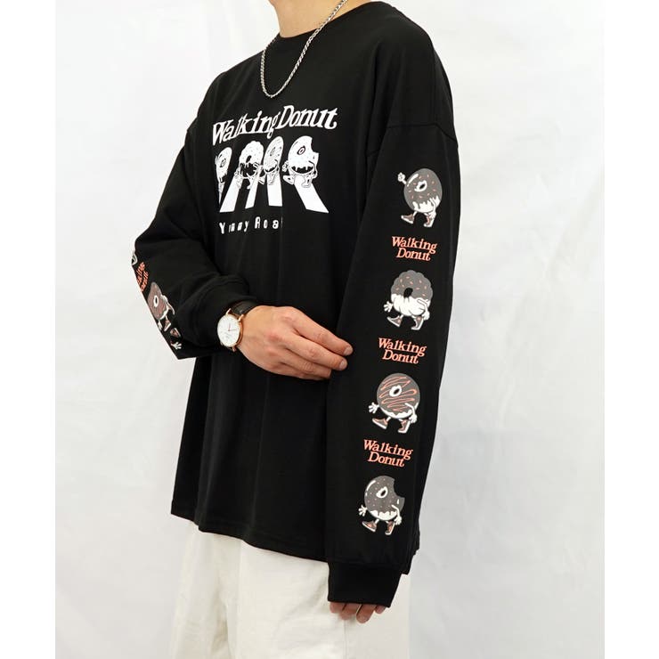 トップ 2種のデザインロンTオーバーサイズ #グラフィック Tシャツ[品番 トップス