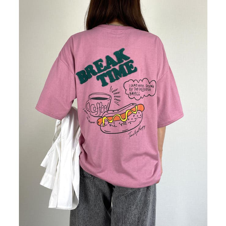 Tシャツ半袖 ホットドッグ さがら刺繍[品番：GRVK0002987
