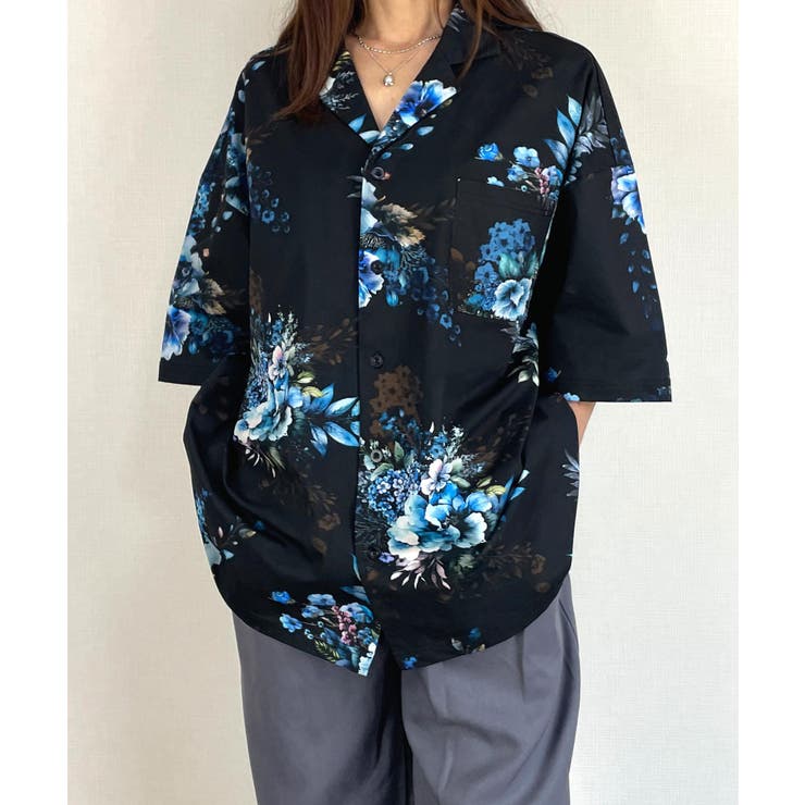 HALFBY ALOHA 新品未使用送料込み ルーズアロハシャツ オープンカラー シャツ[品番：GRVK0002997