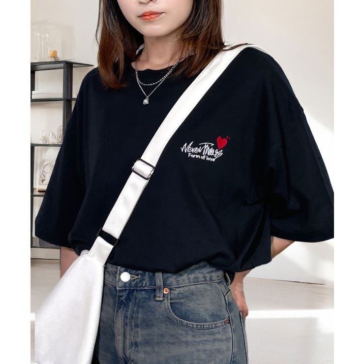 【刺繍】ワンポイント Tシャツ半袖 ロゴ ワイド サークル ハート | GROOVY STORE | 詳細画像15 