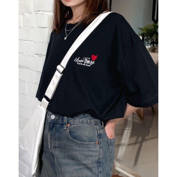 【刺繍】ワンポイント Tシャツ半袖 ロゴ ワイド サークル ハート | GROOVY STORE | 詳細画像16 