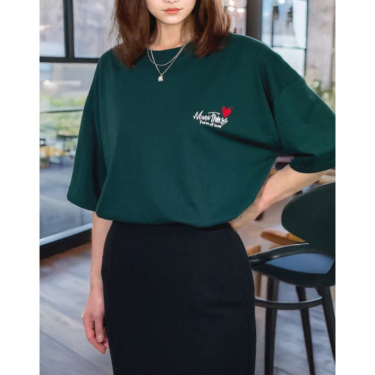【刺繍】ワンポイント Tシャツ半袖 ロゴ ワイド サークル ハート | GROOVY STORE | 詳細画像17 