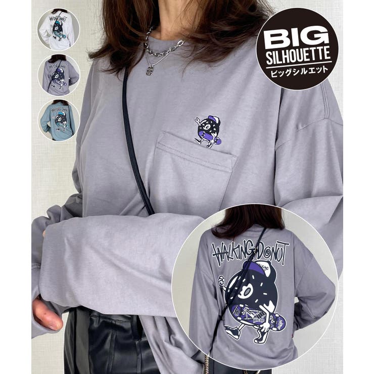 グレージュ-バックプリント | ロンT ロンティー長袖 袖プリント | GROOVY STORE