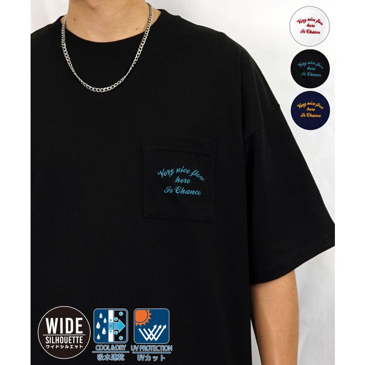 Tシャツ半袖 刺繍 ポケット[品番：GRVK0002992]｜GROOVY STORE