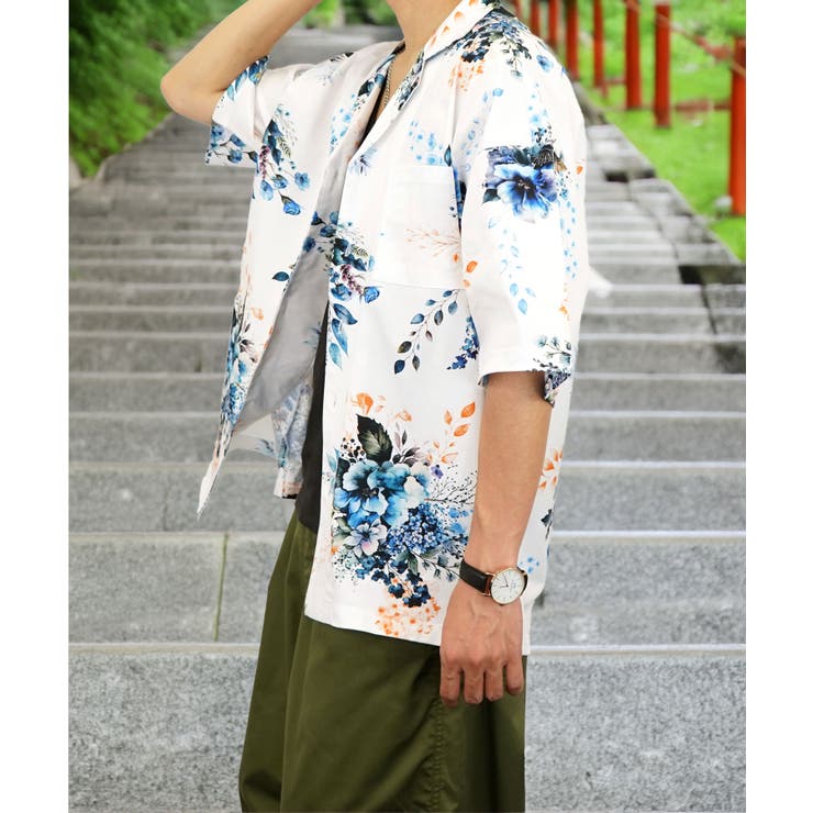 WRD-24-SS-06 /「WEIRDO HUT - S/S SHIRTS / BLUE」アロハ柄S/S