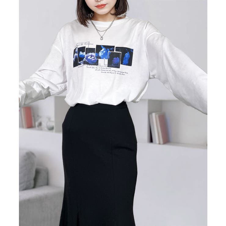 グラフィック プリント ロンｔ 長袖Tシャツ ワンポイント | GROOVY STORE | 詳細画像6 