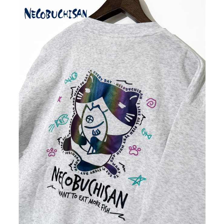 猫渕さん キラキラ ホログラム プリント ワイド 裏起毛 トレーナー | GROOVY STORE | 詳細画像3 