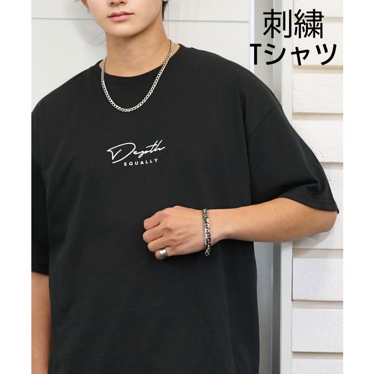 ブラック-ロゴ | 【刺繍】ワンポイント Tシャツ半袖 ロゴ ワイド サークル ハート | GROOVY STORE