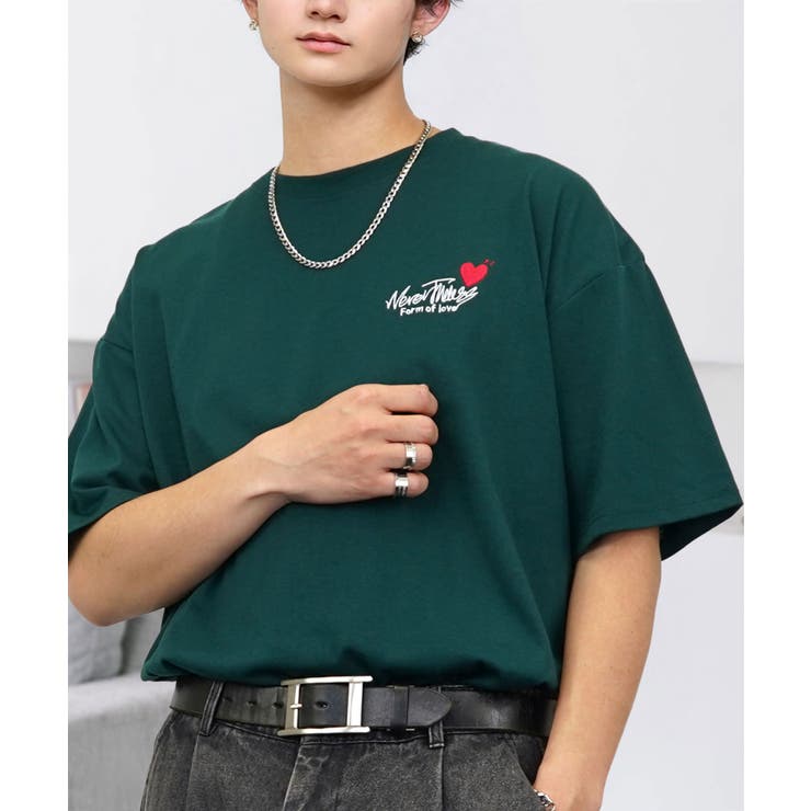 【刺繍】ワンポイント Tシャツ半袖 ロゴ ワイド サークル ハート | GROOVY STORE | 詳細画像18 