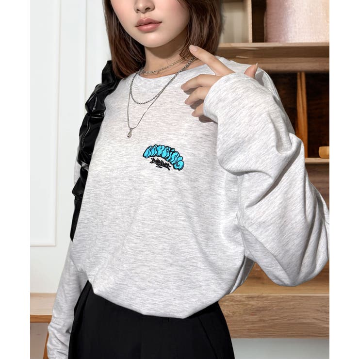 ゆったり 着やすい ルーズシルエット 刺繍ワンポイント ロンT  | GROOVY STORE | 詳細画像14 