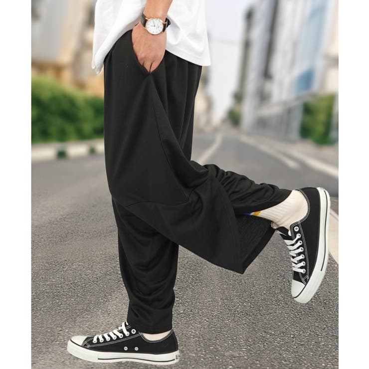 ワイド】イージー ワイドパンツ クロップドパンツ[品番