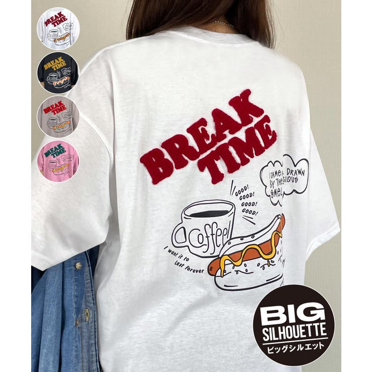 Tシャツ半袖 ホットドッグ さがら刺繍[品番：GRVK0002987