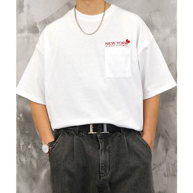 【オーバーサイズ】Tシャツ半袖 刺繍 ポケット Tシャツ #ロゴ  | GROOVY STORE | 詳細画像11 