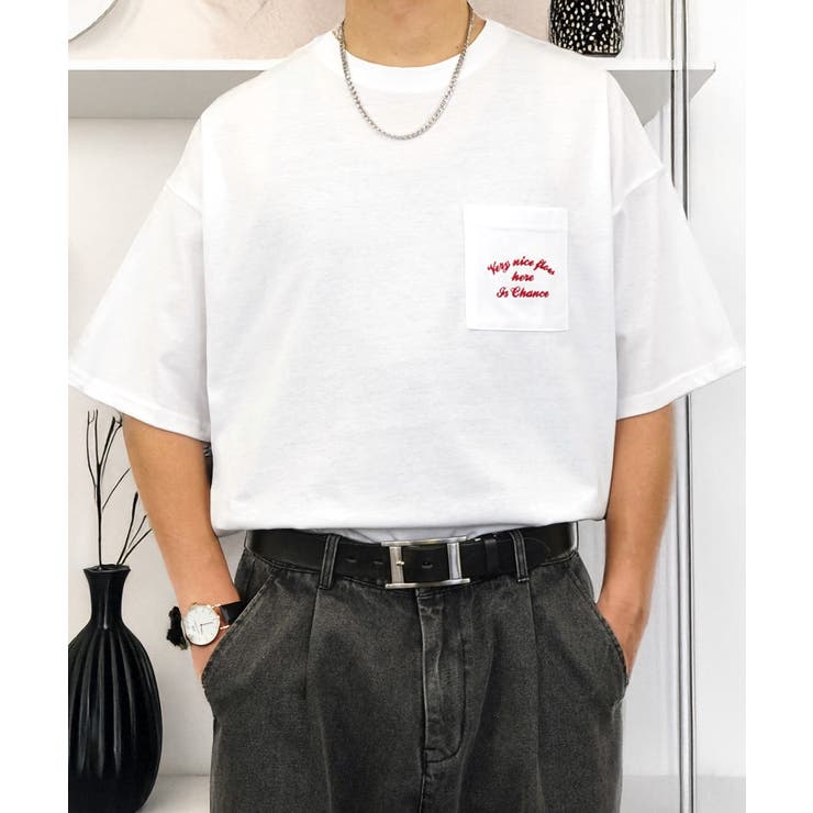 【オーバーサイズ】Tシャツ半袖 刺繍 ポケット Tシャツ #ロゴ  | GROOVY STORE | 詳細画像37 