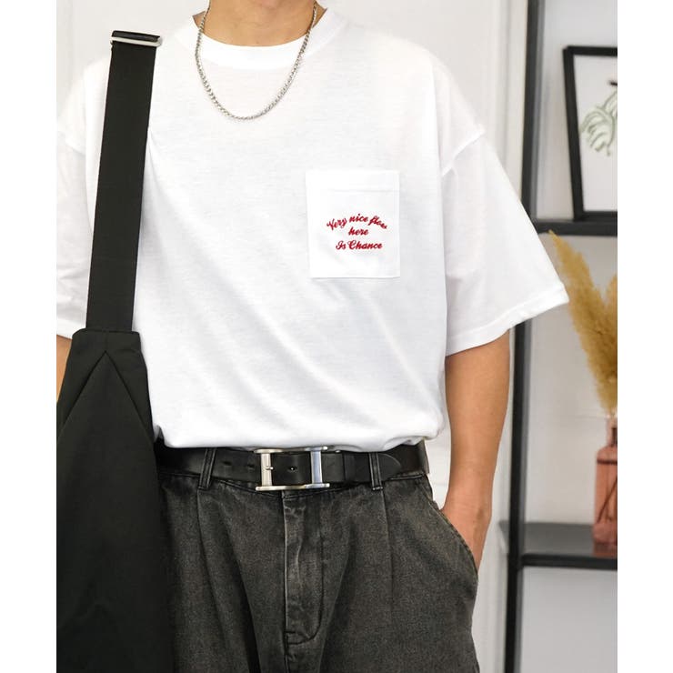 【オーバーサイズ】Tシャツ半袖 刺繍 ポケット Tシャツ #ロゴ  | GROOVY STORE | 詳細画像16 