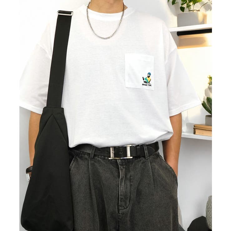 【オーバーサイズ】Tシャツ半袖 刺繍 ポケット Tシャツ #ロゴ  | GROOVY STORE | 詳細画像50 