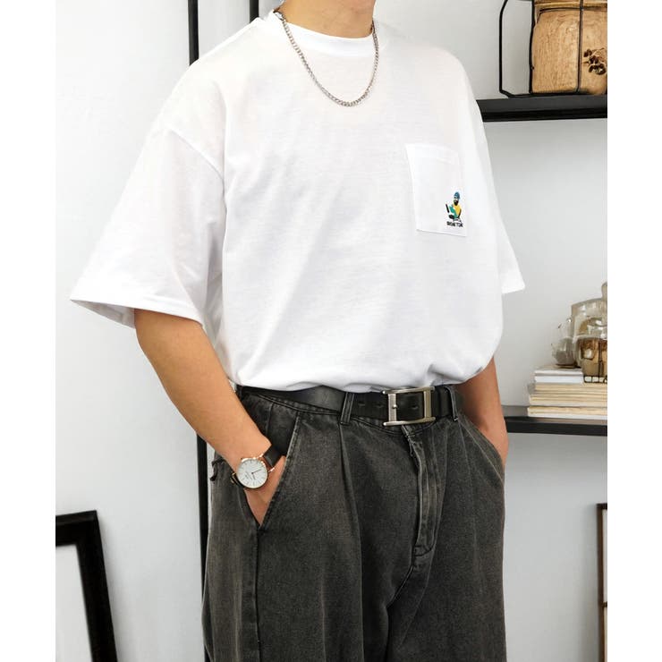 【オーバーサイズ】Tシャツ半袖 刺繍 ポケット Tシャツ #ロゴ  | GROOVY STORE | 詳細画像52 