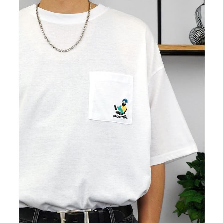 【オーバーサイズ】Tシャツ半袖 刺繍 ポケット Tシャツ #ロゴ  | GROOVY STORE | 詳細画像53 